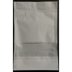 Kraft Paper White Stand Up Pouch With Window And Zip Lock 5" X 8" 100 Pcs